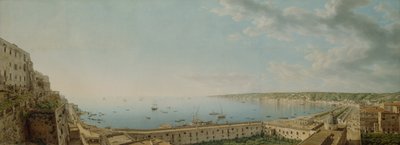 Een Uitzicht op de Baai van Napels, Kijkend naar het Zuidwesten vanaf de Pizzofalcone richting Capo di Posilippo door Giovanni Battista Lusieri